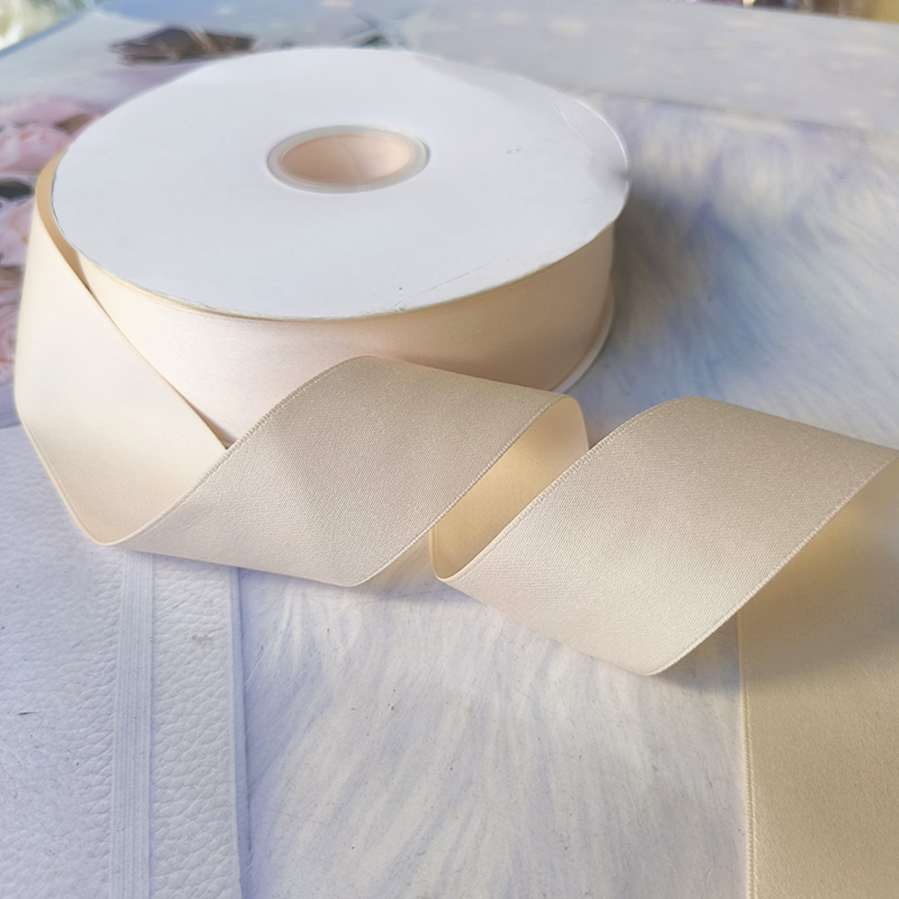 Ruban en Satin finition mate, 5Yards, 3.8CM, nœuds de bricolage, matériel Bouquet de fleurs, boîte à gâteaux , vêtements d'emballage, décoration de fête de mariage: Ivoire / L