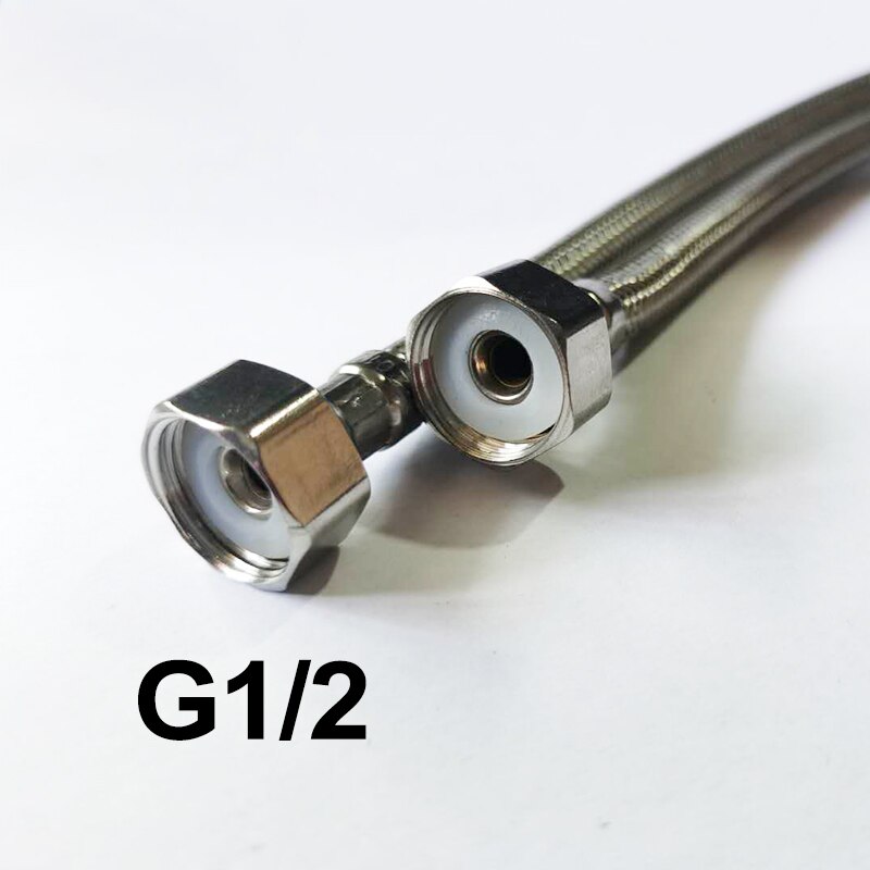 Köksslang rostfritt stål flexibla vvs-rör badrum kallt kran 2 stycke / uppsättningsrörslangar  g 1/2 g 3/8 g 9/16: 2 st  g1-2 / 50cm
