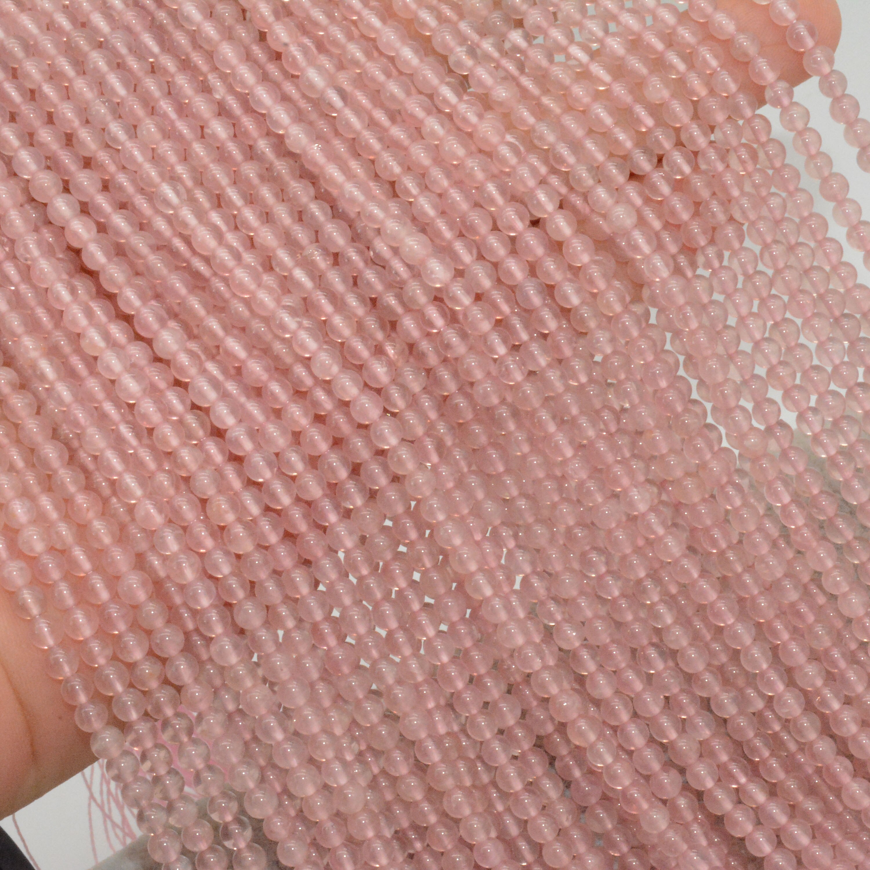 Natural Clean Pink Morganite Loose Round Beads 3.5mm