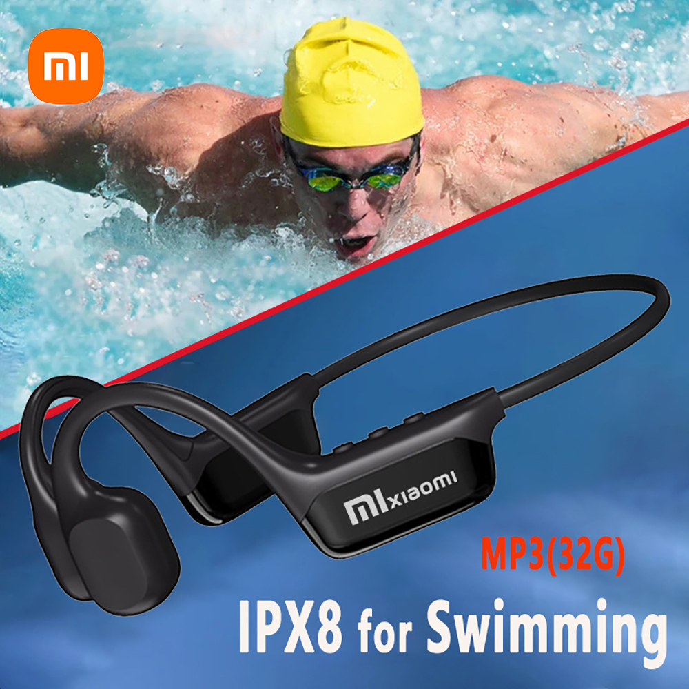 Xiaomi 2024 condução óssea natação fone de ouvido bluetooth sem fio ipx8 à prova dhágua 32gb mp3 player alta fidelidade com microfone