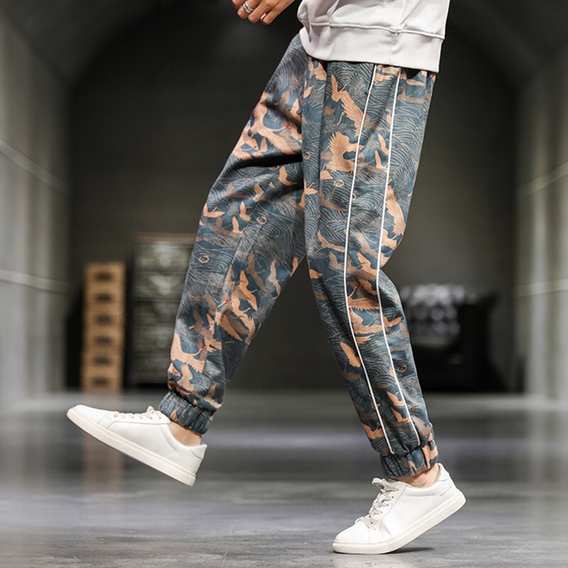 Pantalones bombachos informales para hombre, pantalón holgado estilo Harajuku japonés, chino, Samurai, Haori, KK3298