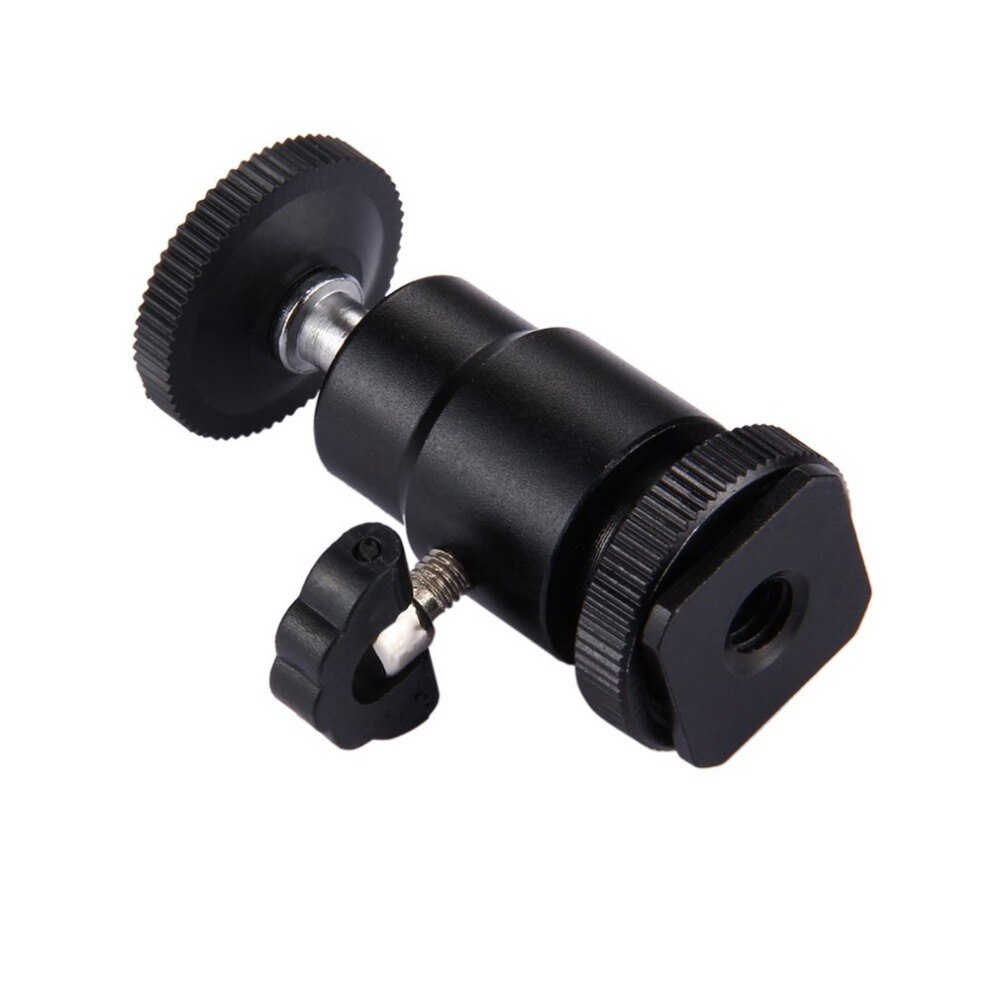 Metal Mini Bola de Cabeça do Tripé Cardan com Base de Sapata Fria 1/4 Polegadas Adaptador de Rosca para Tripé luz de Preenchimento Câmeras DSLR