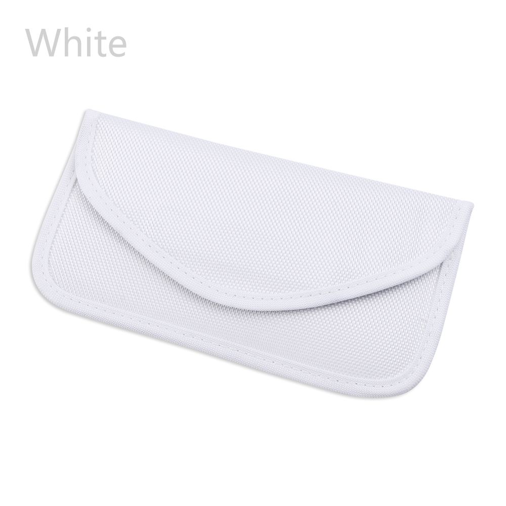 Car Key Signal Blocker Case Faraday Cage Fob Pouch Keyless RFID Blocking Bag: white