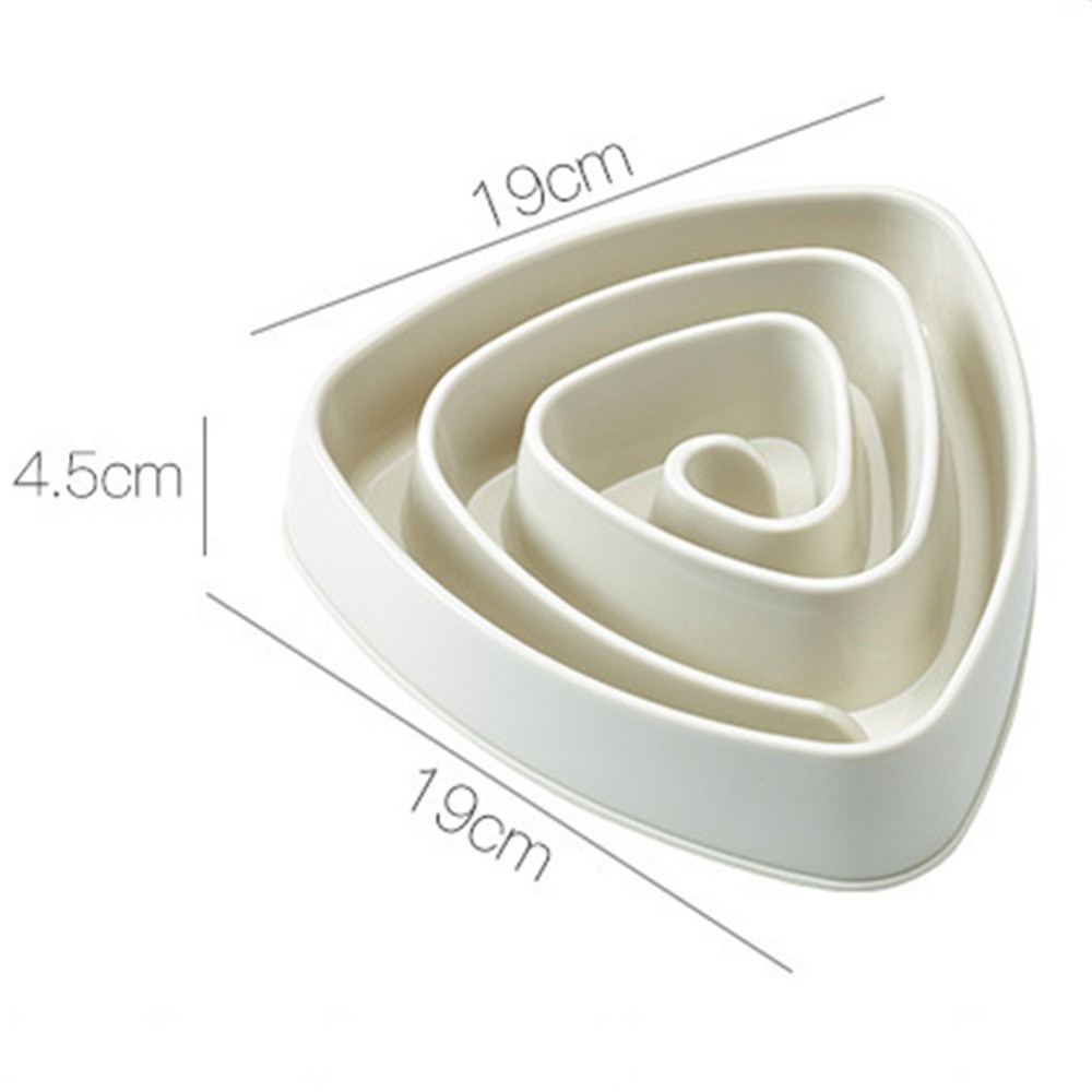 Trekant hund langsom spise træningsskål til hvalp killing plast mad foderskål kæledyr undgå kvælning foder kæledyr hund træningsskåle