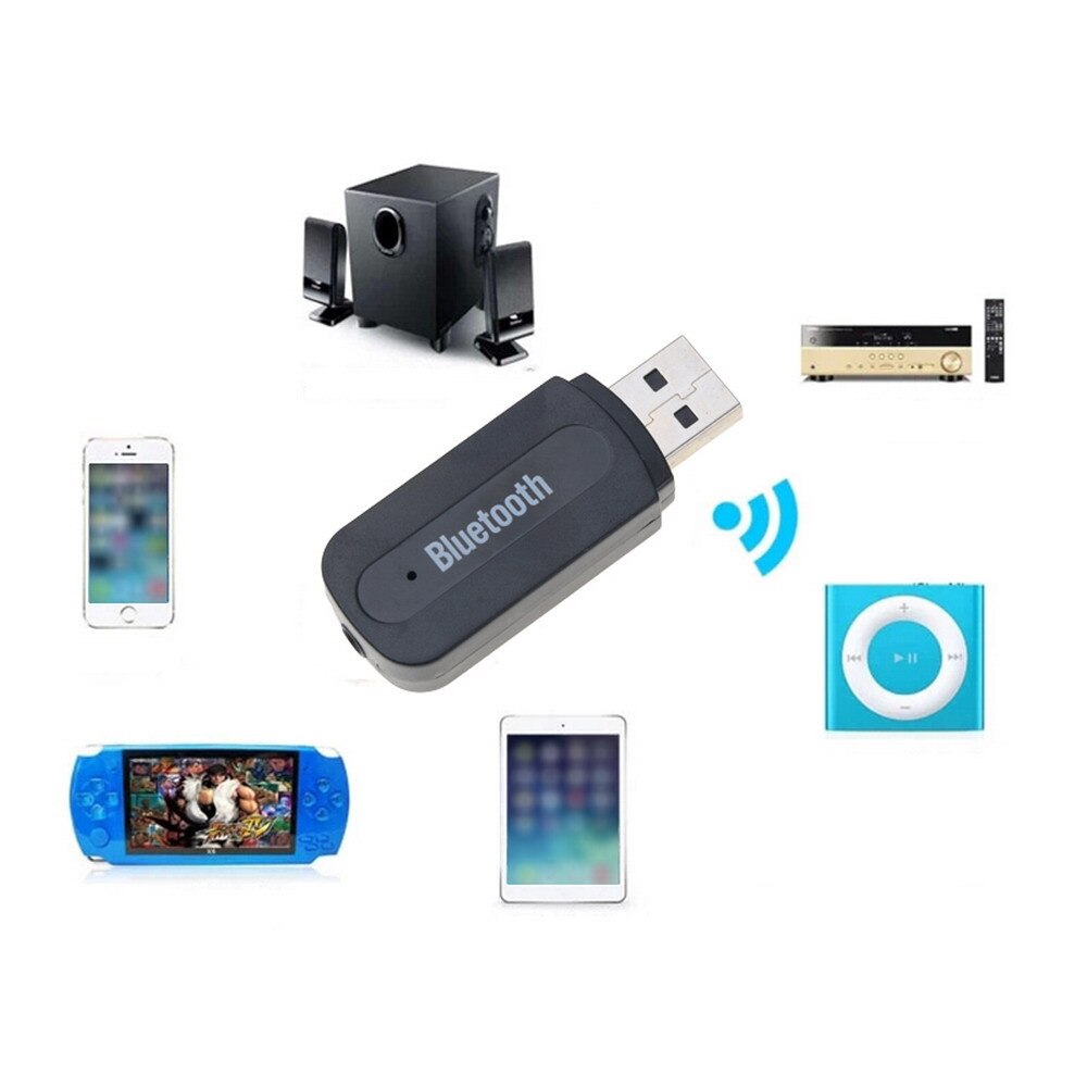 Bluetooth AUX Stereo Musik USB Bluetooth Auto Musik Empfänger Dongle Bausatz mit Audio- Kabel für iPhone Auto Bluetooth Adapter