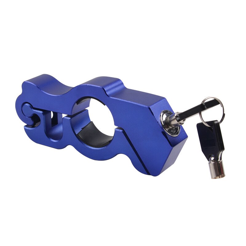 Bicycle Motorcycle Handlebar Lock Grip Anti Theft Safety Locks Brake Motorbike Auto Fit Scooter ATVs Security Bike Accessories: Blue