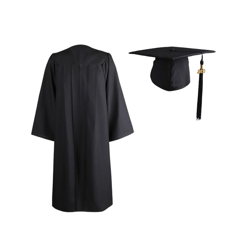 Bachelor Gown Unisex High School Students Adult Graduation Master Bachelor Cap Gown Tassel hat Set Cosplay Costume