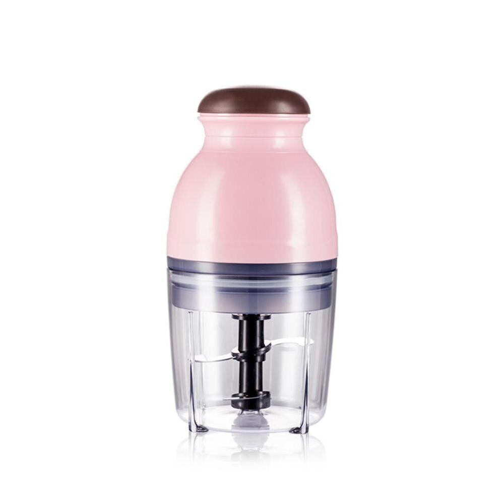 Automatic Powerful EU/US Plug Mini Electric Meat Grinder Food Fruit Vegetable Processor Chopper Blender F0O2: pink / US