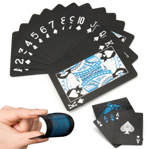 Black Play Card Poker Playing Card Plastic PVC Waterproof Poker Magic Table Game Playing Cards