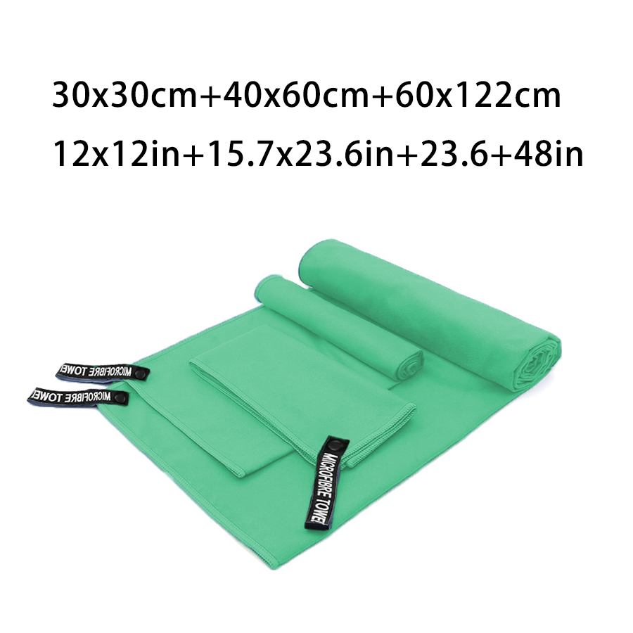 3- stuks microvezel sporthanddoeken, sneldrogend, absorberend, compact en lichtgewicht, ideaal voor op reis, strand, wandelen, de sportschool, het zwembad en kamperen.: Blauw