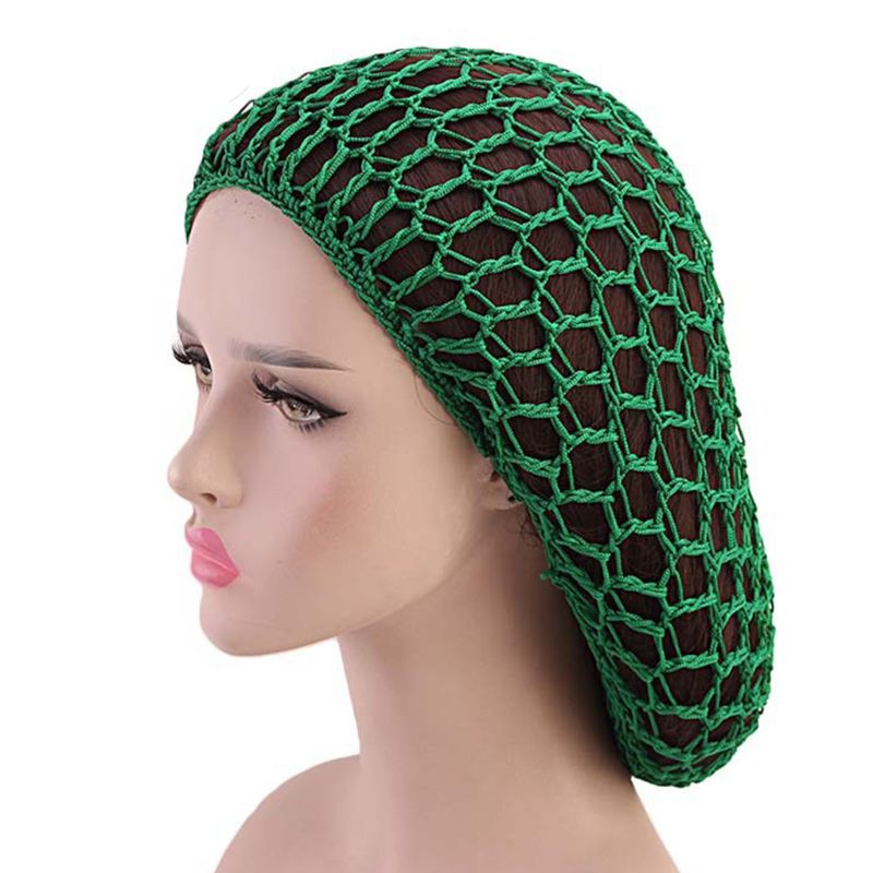 Kvinder håndlavet hæklet hår net snood mesh turban sovehue slouchy strik hue axyd: 5