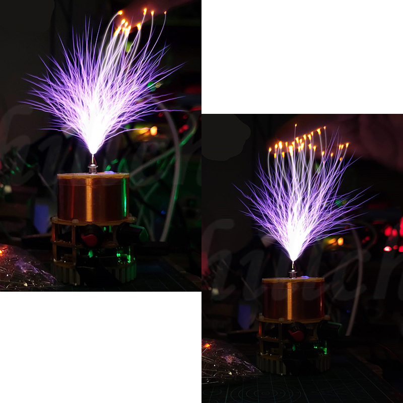 Maxgeek SSTC Mini Tesla Coil Music Double Class-E Solid State Tesla Coil Artificial Lightning Teaching Tool