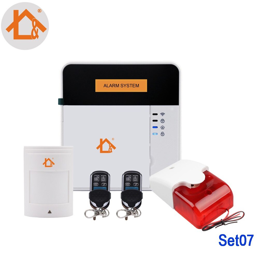 App CE LCD Wireless GSM Alarm Keypad Security Alarm System With Pir Motion Sensors: Set07
