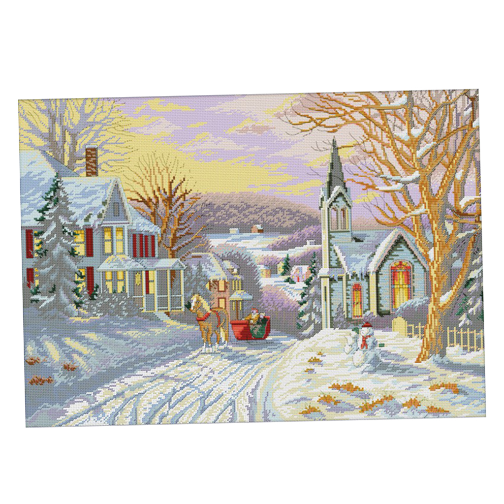 28x21&#39;&#39; Stamped Cross Stitch Kits Embroidery Material Package 11CT - Winter