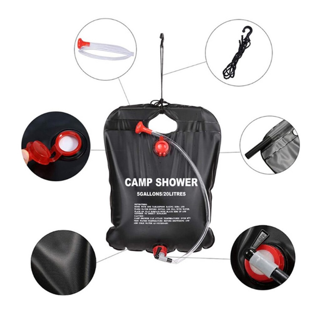 20/40L Draagbare Douche Bag Outdoor Opvouwbare Water Opbergtas Wandelen Camping Klimmen Bad Apparatuur Douchekop Schakelbare