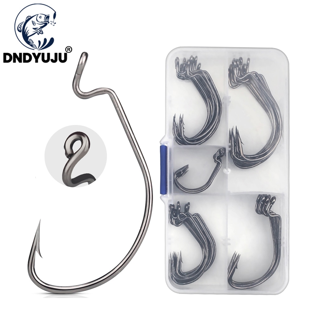 DNDYUJU-anzuelos de pesca de mar 6 #-5/0 #, accesorios aparejos, señuelo de pesca suave, 50 Uds.