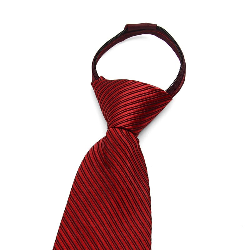 Faroonee Men's Zipper Tie Commercial Formal Suit Lazy Neck Ring Necktie Neck Tie Striped Male Wedding Narrow Cravate