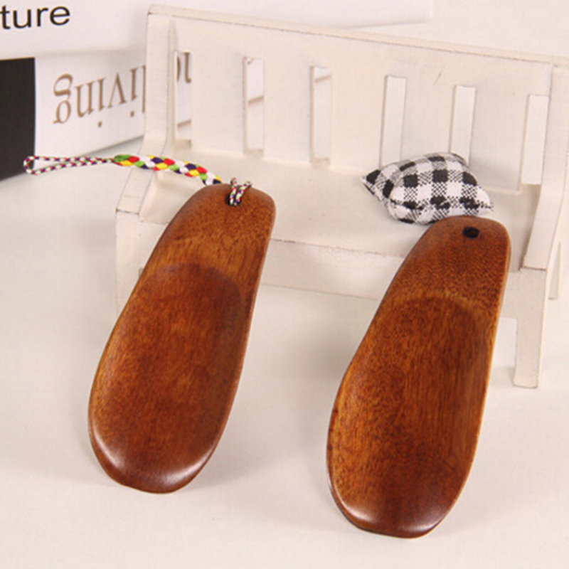 Portátil 1 piezas de mango largo zapato elevador de madera maciza calzador Natural cuerno del zapato de madera accesorios de zapatos