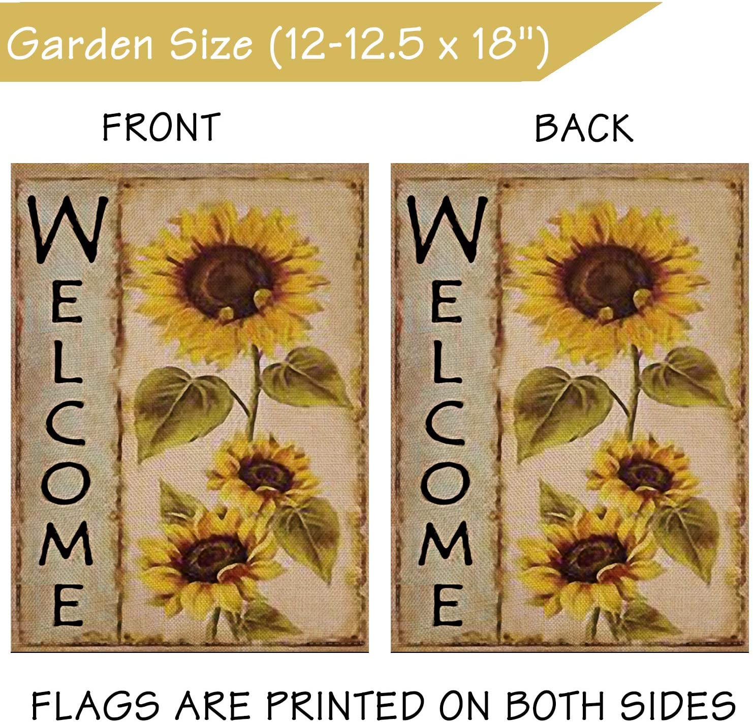 Selmad Welkom Zonnebloem Tuin Vlag Farm Sunshine Bloem Dubbelzijdig Herfst Seizoensgebonden Sweet Home Outdoor Vintage D & Eacute