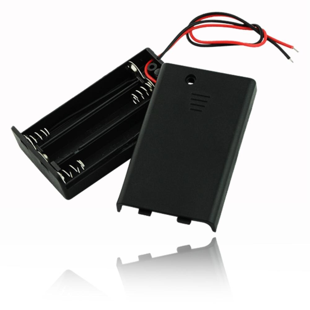 Ycdc svart 2 aaa batterihållare box väska med strömbrytare 2 xaaa 3 xaaa 4 xaaa batterihållare box väska med switch