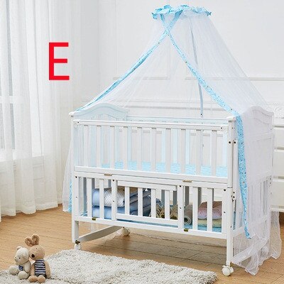 Solid Baby Bed Mosquito Net Breathable Insecticide Single-door Mosquito Net Summer Little Babies Protective Supplies: E