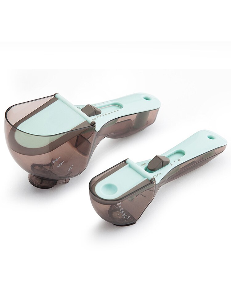 Kitchen Tools Plastic Scale Measuring Spoon Set Adjustable Measuring Spoon Plastic Scale Measuring Spoon Set Baking Tool: Default Title