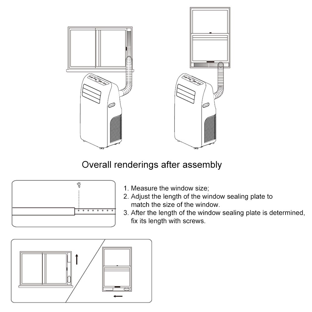 Adjustable Window Adapter Portable Window Sealing Plate Kit Plate Extractor Hose Kit Window Splint Baffle for Air Conditioning