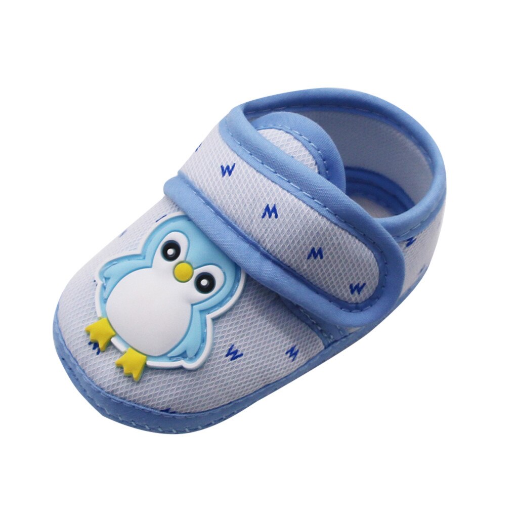 Arloneet Infant Pasgeboren Baby Meisjes Jongen Prewalker Pinguïn Cartoon Enkele Schoenen Non-Slip Soft Sole Baby Schoenen 20JUN25: Blauw / 13