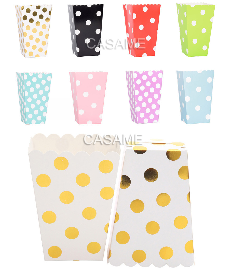 6 stks Rose Goud Roze Stijf Papier Mini Party Popcorn Dozen Pop Corn Snoep/Schil Gunst Zakken Bruiloft Verjaardag Film Party Servies
