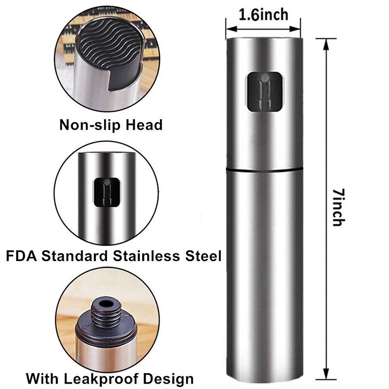 2 stuks olijfolie verstuiver mist capaciteit food-grade glazen fles azijn verstuiver dispenser voor bbq salade bakken braden grillen