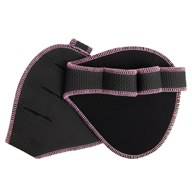 Ryptfit Anti-Slip Workout Grips - Fingerless Gym Grips For Pull-Ups, Deadlifts & Weightlifting, Black/Gray (Pack Of 2)