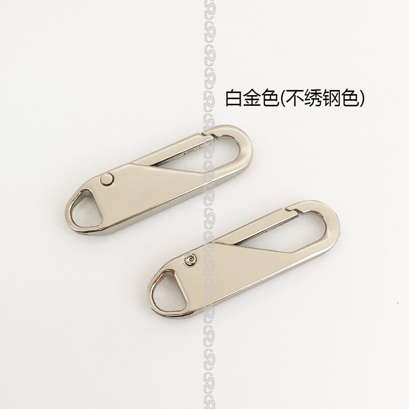 2 Stuks Zak Rits Tags Rits Reparatie Tool Metalen Rits Hoofd Vervanging Pull Tab Fixer Rits Slider Diy Naaien Ambacht afneembare: B 1 pair