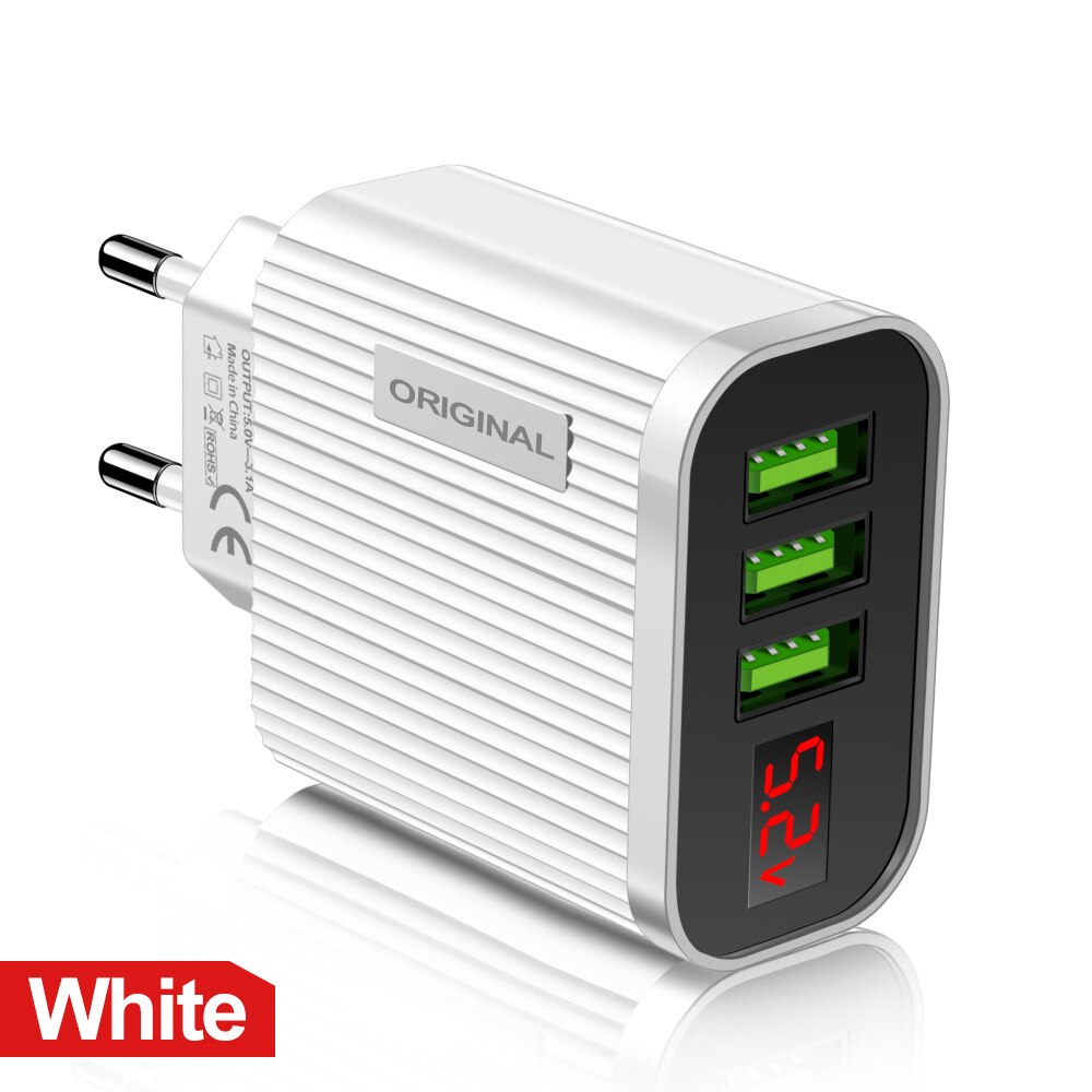 Quick Charge 3.0 Telefoon Oplader 4 Port Usb 35W Qc 3.0 Fast Charger Voor Iphone 11 Muur Travel Charger adapter Voor Xiaomi Huawei: White EU