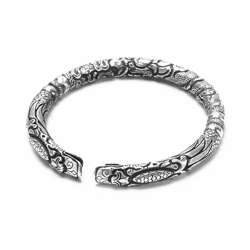 Suola di Memoria retrò tailandese Argento di Personalità Squisita Letterario 925 sterlina d'argento Maschile Ridimensionabile Braccialetti SBR150