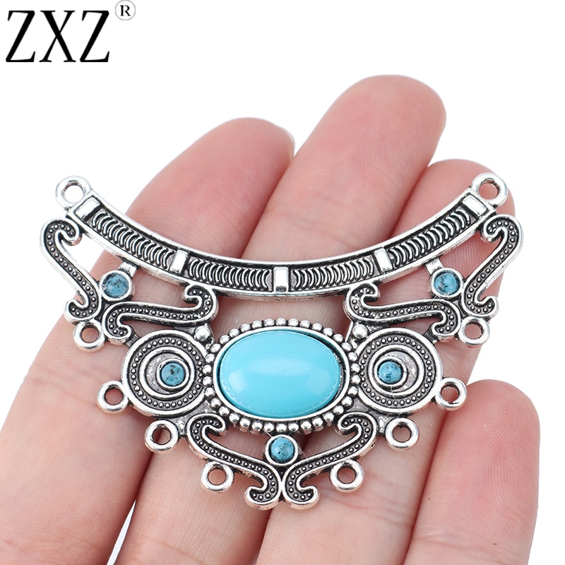 ZXZ 5pcs Large Boho Chandelier Multi Strand Connector Charms Pendants for Necklace Jewelry Making Findings