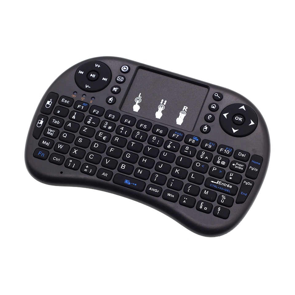 Mini i8 Clavier Sans Fil Francais 2.4 ghz Franse Mini Wireless Keyboard Air Mouse met TouchPad voor Android TV Box, mini PC, Laptop