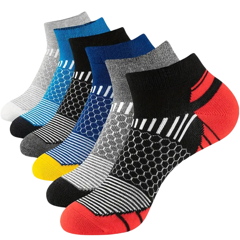 6/12 par fargerike herresokker med lavt badekar, komfortable høstsokker, klassiske svarte forretningssokker, høye, korte herresokker: Svart blå