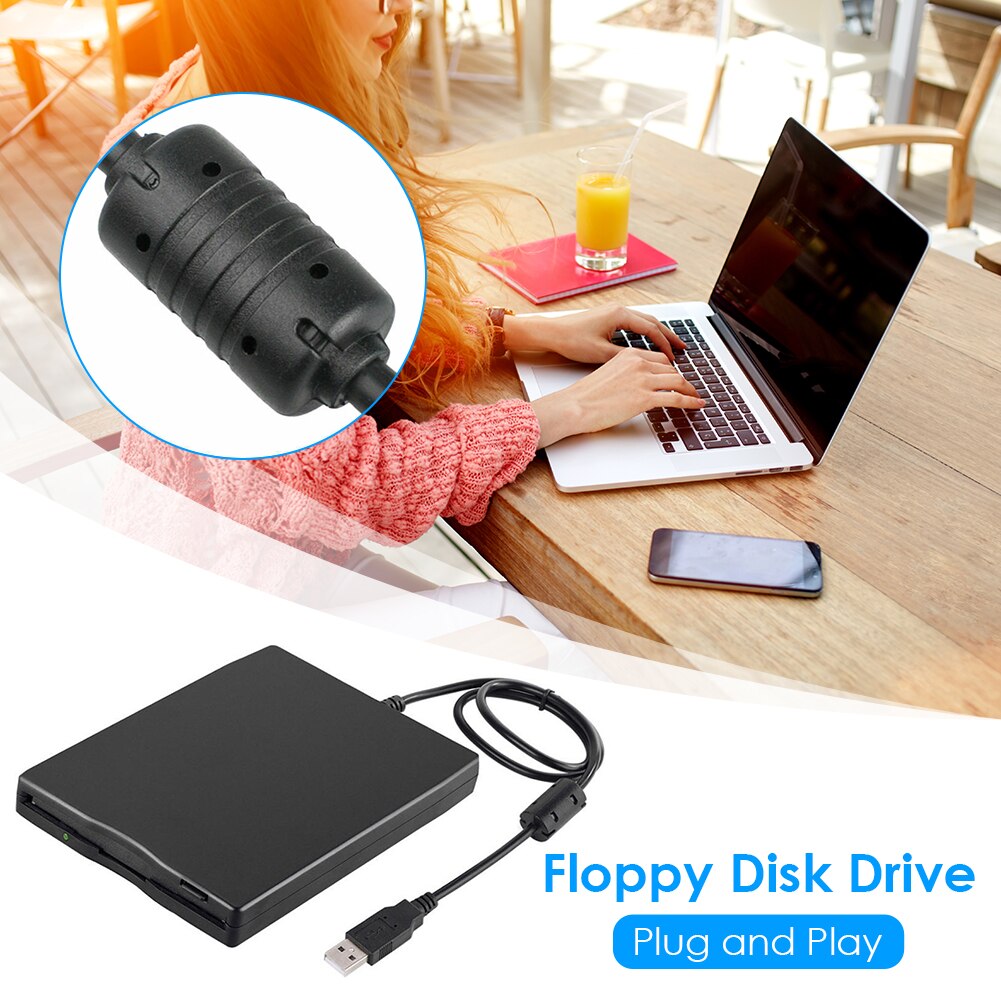 Lecteur de disquette Mobile USB Portable de 3.5 pouces, disquette externe de 1.44 mo FDD pour ordinateur Portable et Portable