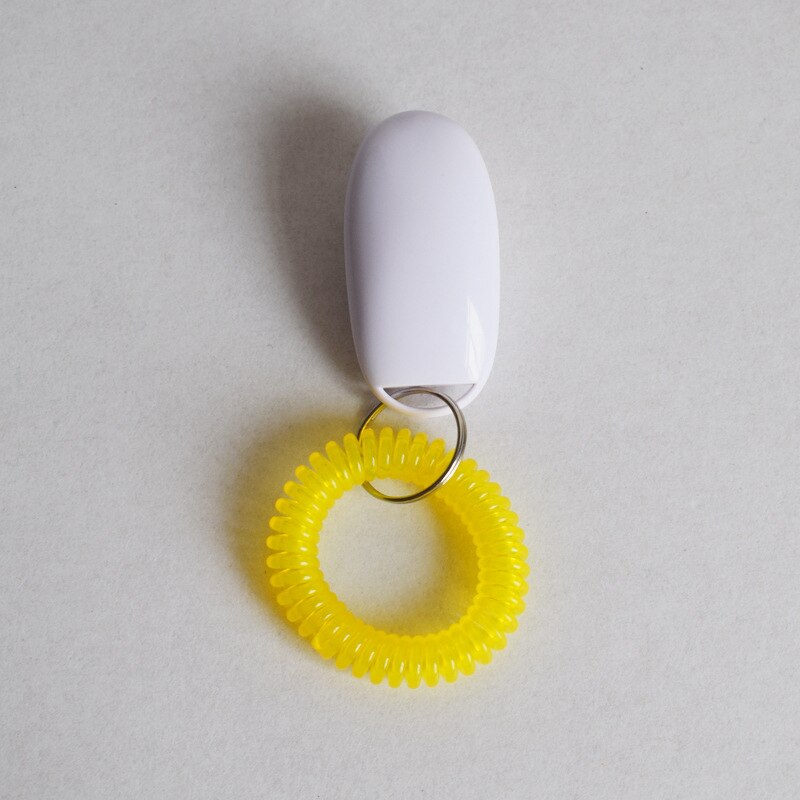 5pcs Pet Cat Dog Training Clicker Portable Dog Button Clicker Sound Trainer Pet Train Tool Wrist Strap Key Chain Accessory: White