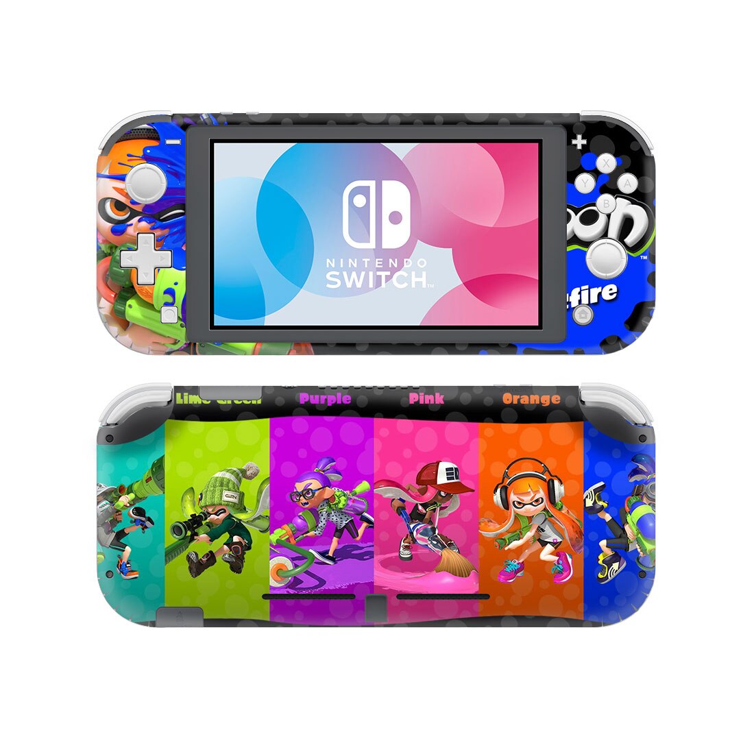 Splatoon-pegatina de piel de vinilo para Nintendo Switch Lite NSL, película protectora, cubierta, 13 estilos disponibles, 2 estilos: Style 3