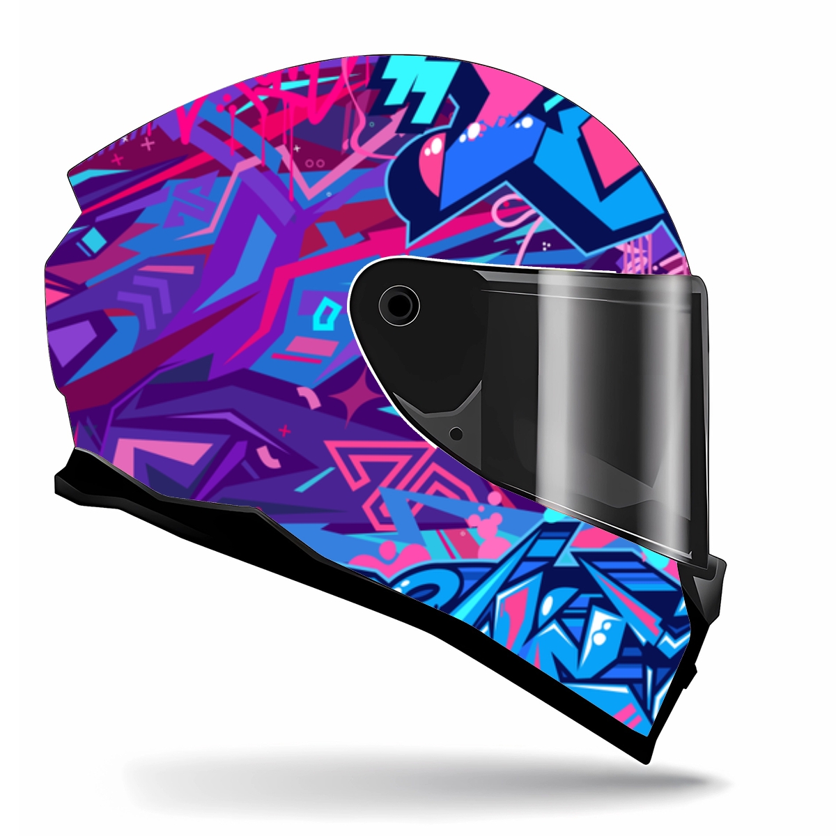 Hip Hop Street Graffiti Art Full Helmet Wrap Sticker Motorcycle Helmet Racing Graphic Decal Vinyl Wrap Helmet Decorative Sticker