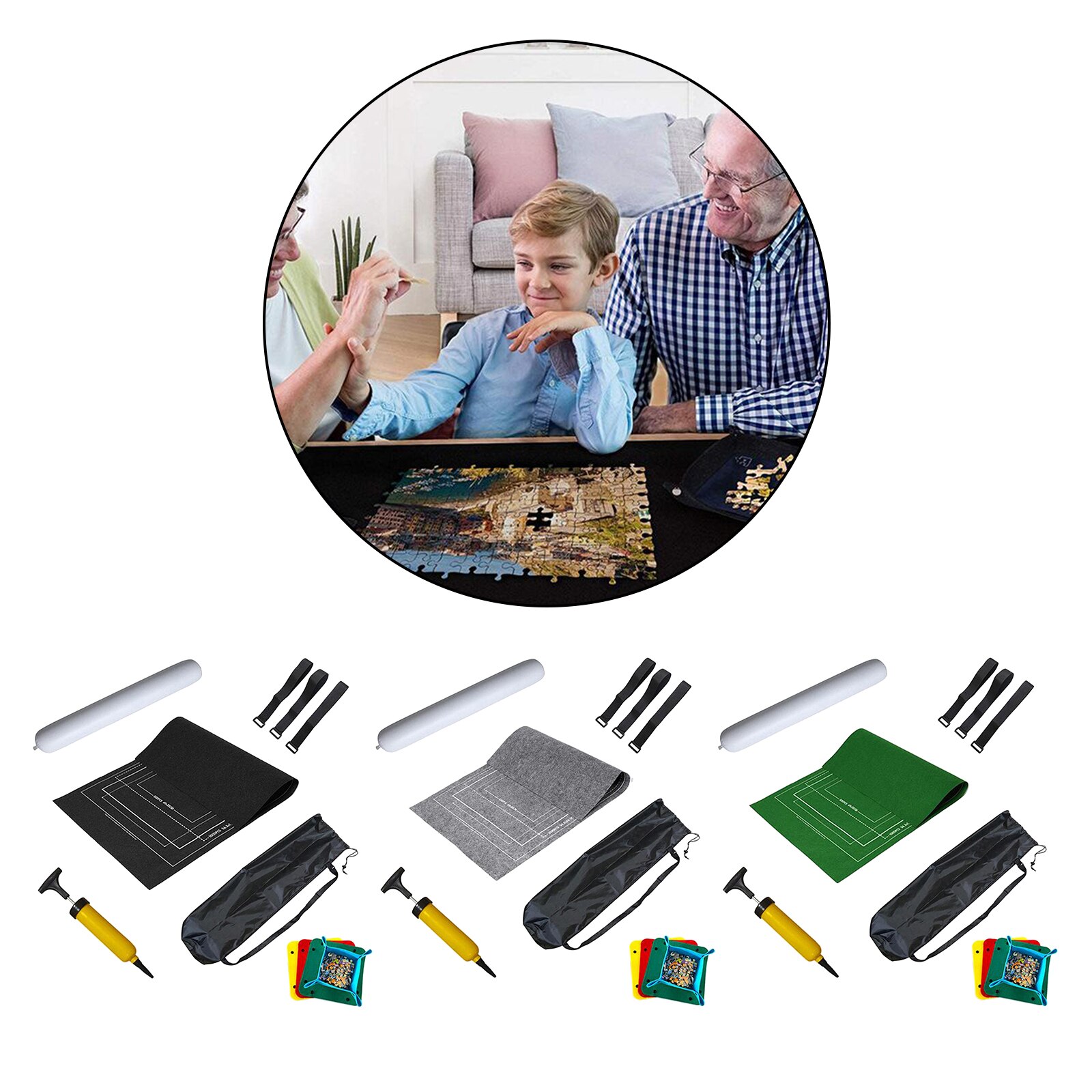 Puzzels Mat Jigsaw Roll Voelde Mat Speelkleed Grote Voor Tot 1500 Stuks Puzzel Accessoires Draagbare Reizen Kruipen Mat baby Speelgoed