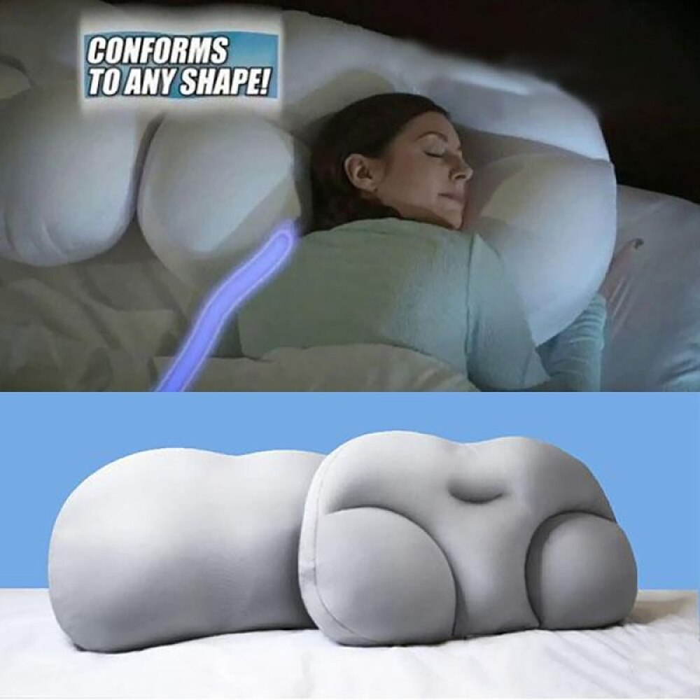 Full circle cloud pillow soft and breathable 3D ergonomic center egg groove sleep pillow neck pillow