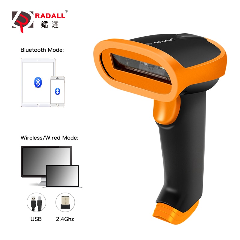 Radall Draadloze Barcode Scanner Wired 1D/2D Qr Code Reader Voor Inventaris Pos Terminal Pc Mac