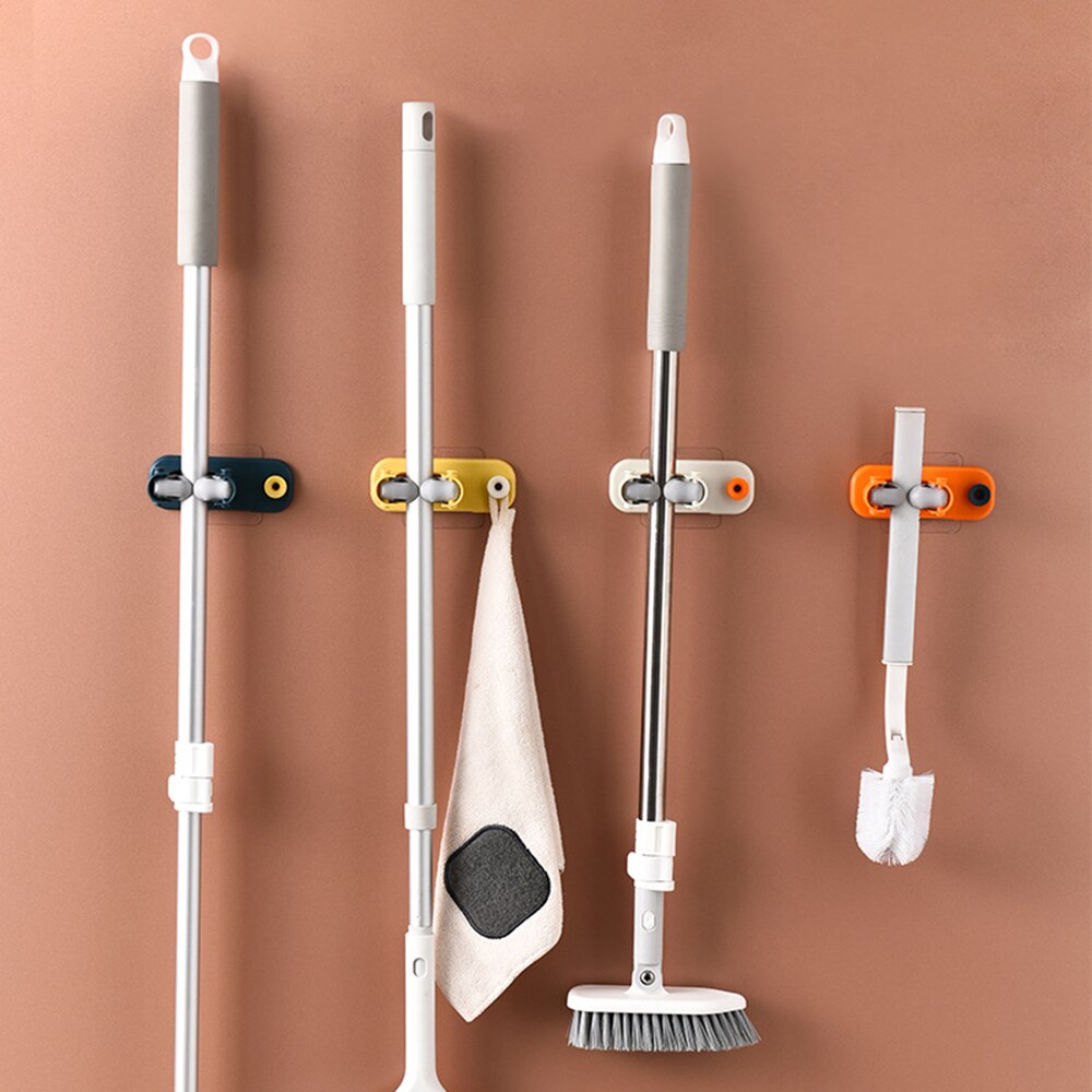 1Pcs Muur Mop Holder Hanger Huis Keuken Opslag Bezem Organizer Mop Clip Badkamer Huishoudelijke Organisatie Voor Bezem Schop Hark