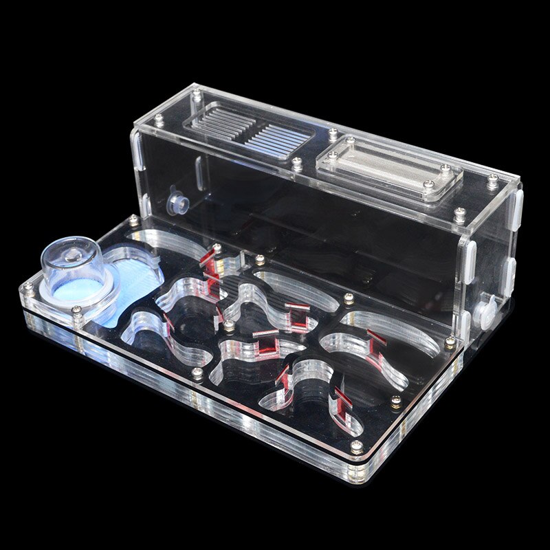 Diy akrylmyrbo stort stor myrgård med utfodringsområde stort myrahus för myrstack med verkstadslott 15*20*7.5cm: Svart