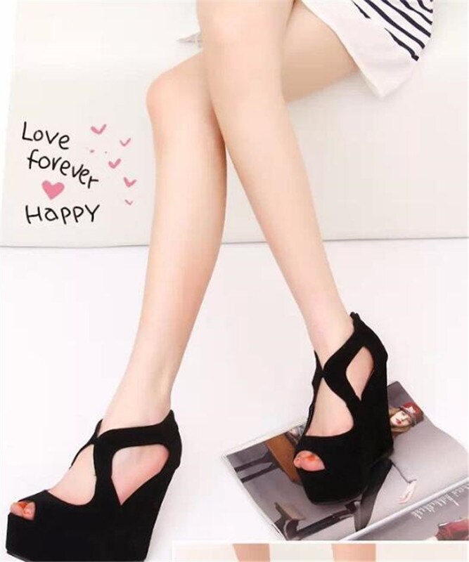 Sandalias de plataforma antideslizantes para mujer, Boca de pescado informales, tacones altos, con correa de hebilla, novedad de ,