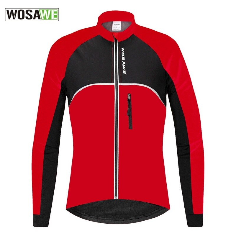 WOSAWE Autumn Winter Men Women's Cycling Jacket Reflective Clothing Windproof Warm Thermal Fleece Road Mountain Bike MTB Jackets