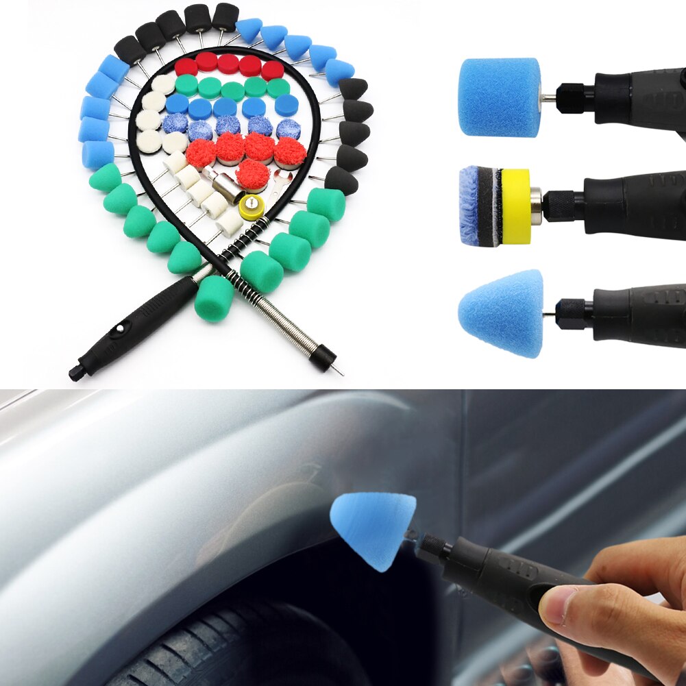 Mini Polishing Kit for Car Beauty Detailing Polisher with Extention Tools Car Polishing Pads Kit for Rotary Polisher