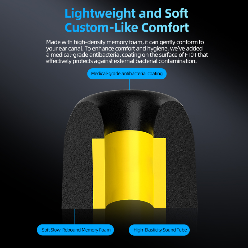 KZ FT01 Foam Tips Noise Isolating Comfortable Memory Foam Ear Tips Ear Pads Earbuds For In Earphone Headphones Accessories